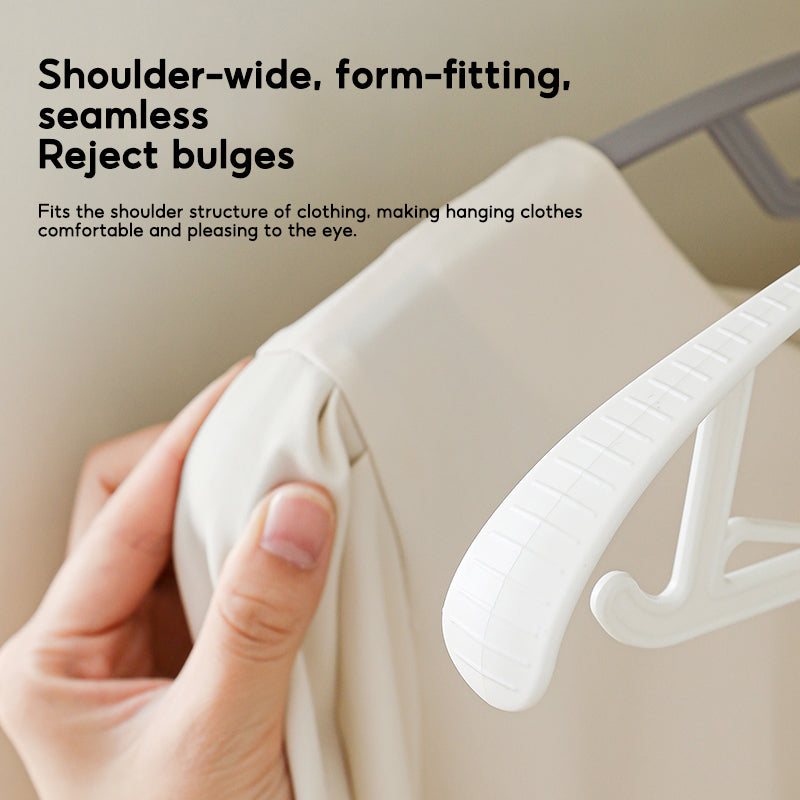 BOSHUO Wide Shoulder Seamless Drying Hangers / Plastic Anti-Slip Multifunctional Household Clothes Support Wet or Dry Use Outdoor Indoor 10 pieces