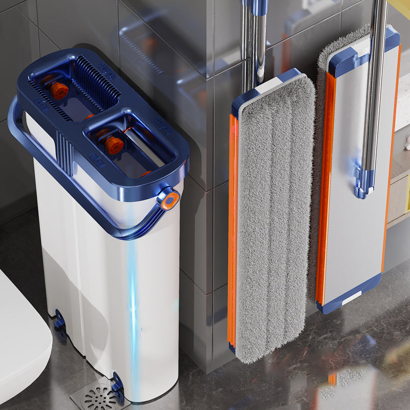 BOSHUO 40cm Large Flat Floor Mop and Bucket Set With Upgrade Wringer Set Wet and Dry Use