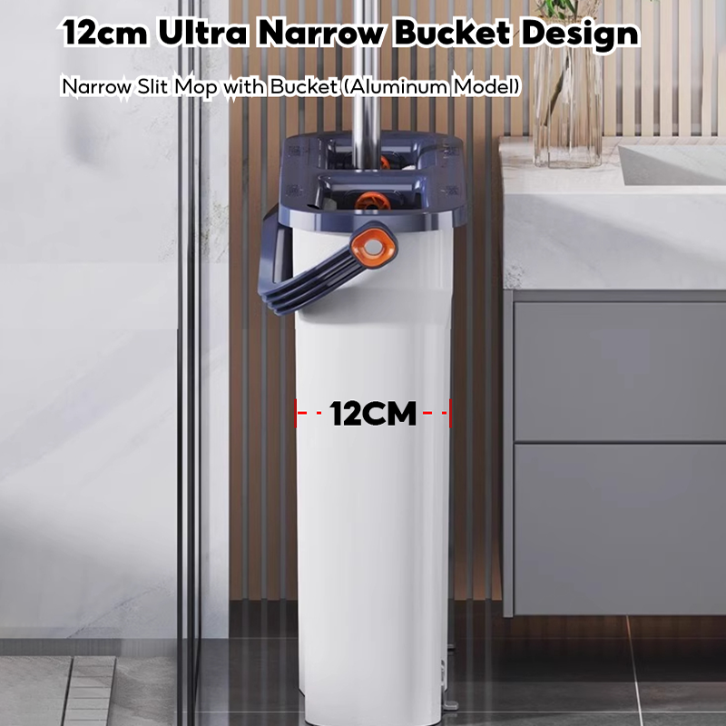 BOSHUO 40cm Large Flat Floor Mop and Bucket Set With Upgrade Wringer Set Wet and Dry Use