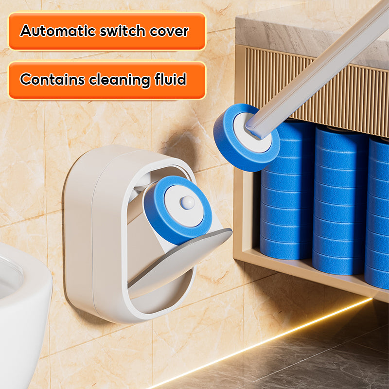 BOSHUO Wall-Mounted Disposable Toilet Brush, No-Dead Corner Cleaning Brush Toilet Cleaning Brush Toilet Cleaning Tools 30 Replacement Heads