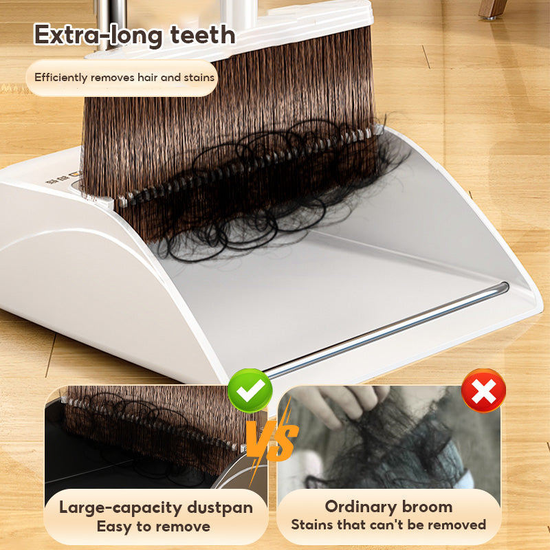 BOSHUO 2026 New Household  Sweeping Artifact Does Not Stick To Hair Lazy Broom Garbage Shovel Broom Dustpan Set-B style