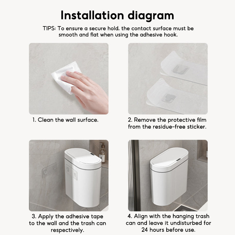 BOSHUO Fully Automatic Induction Trash Can Household Living Room Bedroom Bathroom Gap Smart Trash Can