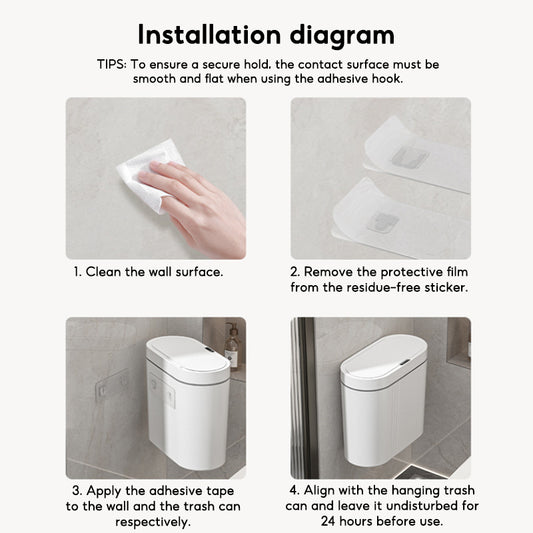 BOSHUO Fully Automatic Induction Trash Can Household Living Room Bedroom Bathroom Gap Smart Trash Can