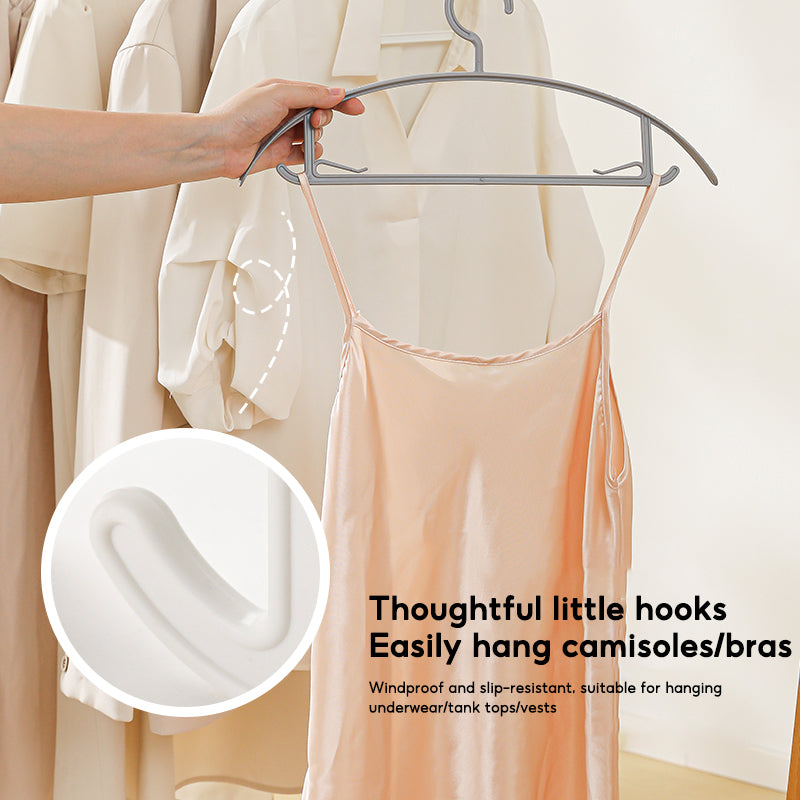 BOSHUO Wide Shoulder Seamless Drying Hangers / Plastic Anti-Slip Multifunctional Household Clothes Support Wet or Dry Use Outdoor Indoor 10 pieces