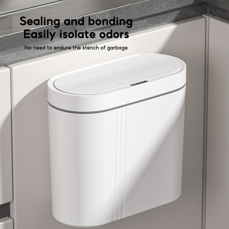 BOSHUO Fully Automatic Induction Trash Can Household Living Room Bedroom Bathroom Gap Smart Trash Can