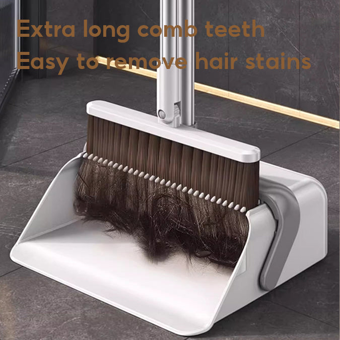 BOSHUO 2026 New Household Foldable Sweeping Artifact Does Not Stick To Hair Lazy Broom Garbage Shovel Broom Dustpan Set-A style