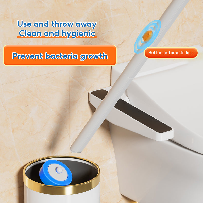 BOSHUO Wall-Mounted Disposable Toilet Brush, No-Dead Corner Cleaning Brush Toilet Cleaning Brush Toilet Cleaning Tools 30 Replacement Heads