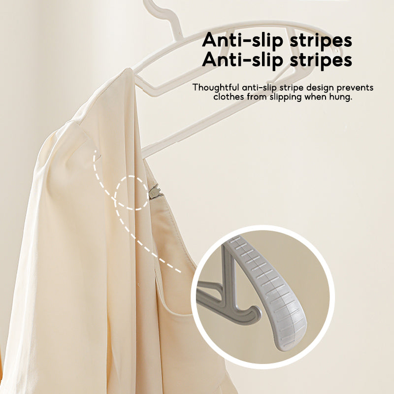 BOSHUO Wide Shoulder Seamless Drying Hangers / Plastic Anti-Slip Multifunctional Household Clothes Support Wet or Dry Use Outdoor Indoor 10 pieces
