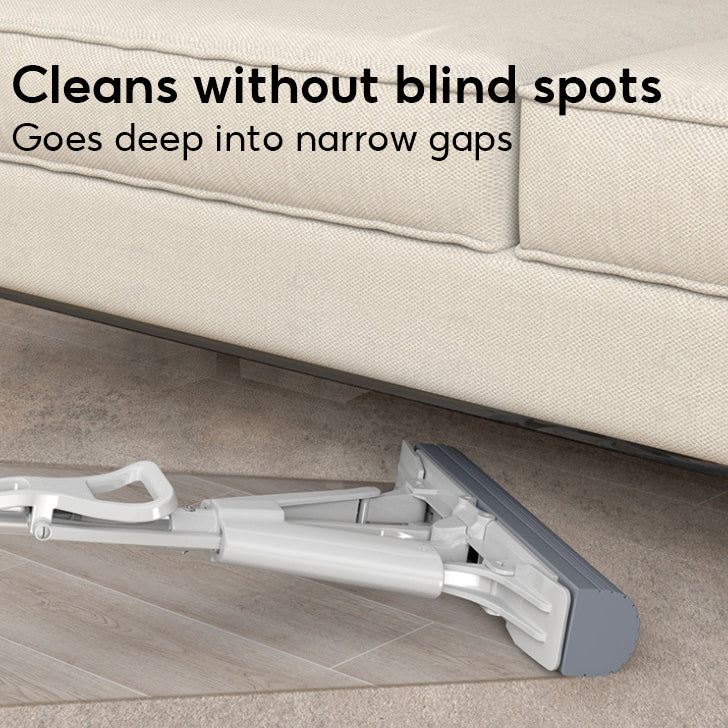 BOSHUO Sponge Mop, One-Mop Clean Household Large Mop Cloth, Hands-Free Washing, Folding Rubber Cotton Head, Water-Absorbing Mop Cloth