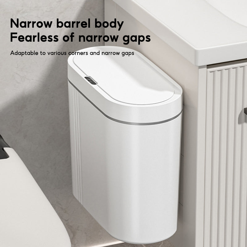 BOSHUO Fully Automatic Induction Trash Can Household Living Room Bedroom Bathroom Gap Smart Trash Can