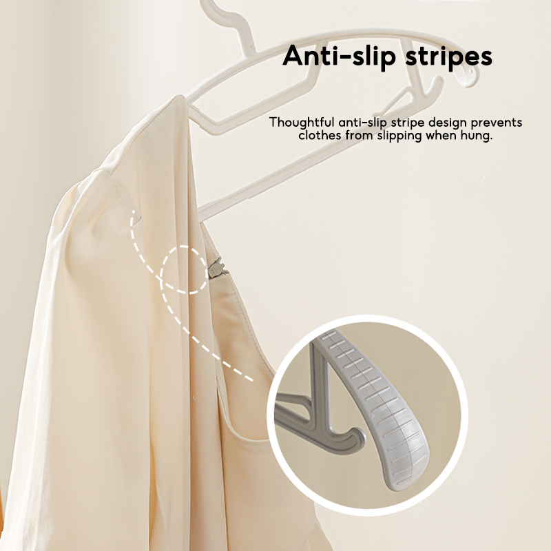 BOSHUO Wide Shoulder Seamless Drying Hangers / Plastic Anti-Slip Multifunctional Household Clothes Support Wet or Dry Use Outdoor Indoor 10 pieces