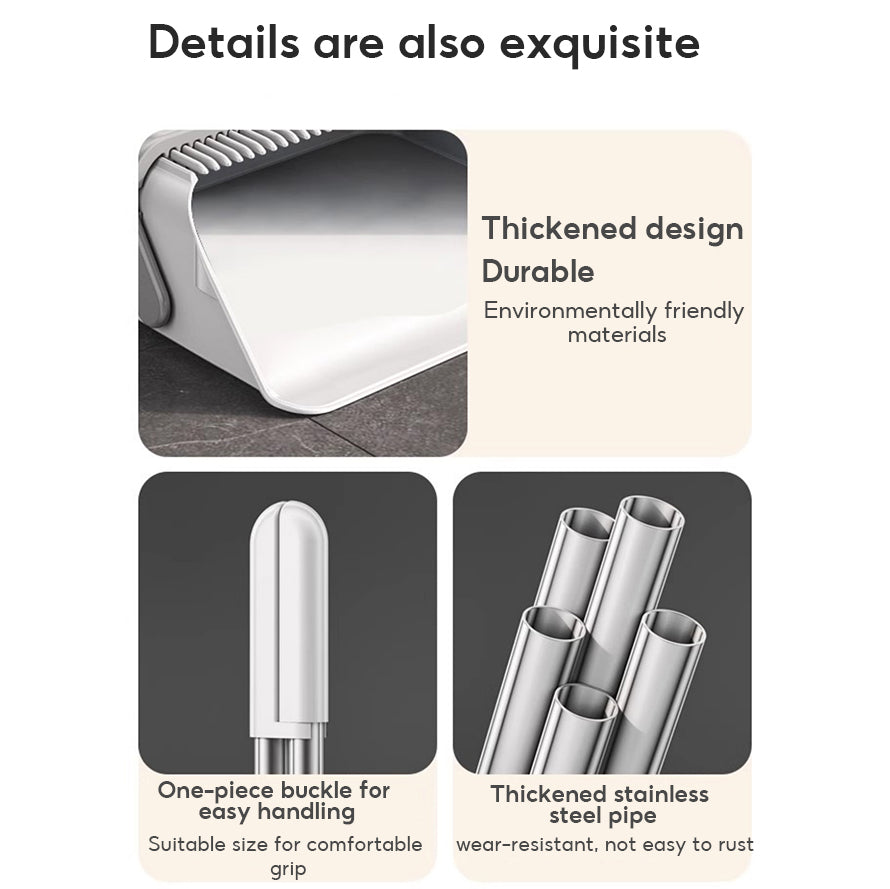 BOSHUO 2026 New Household Foldable Sweeping Artifact Does Not Stick To Hair Lazy Broom Garbage Shovel Broom Dustpan Set-A style