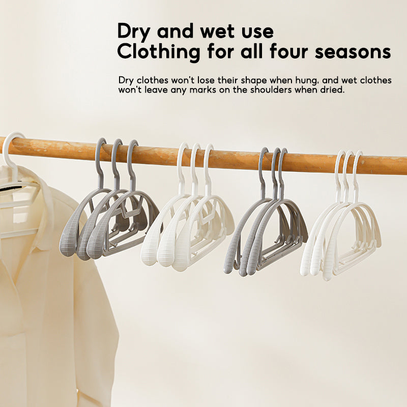 BOSHUO Wide Shoulder Seamless Drying Hangers / Plastic Anti-Slip Multifunctional Household Clothes Support Wet or Dry Use Outdoor Indoor 10 pieces