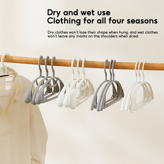 BOSHUO Wide Shoulder Seamless Drying Hangers / Plastic Anti-Slip Multifunctional Household Clothes Support Wet or Dry Use Outdoor Indoor 10 pieces