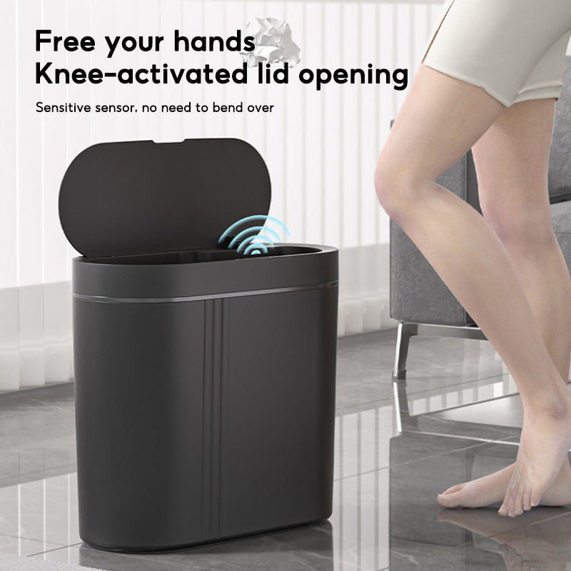 BOSHUO Fully Automatic Induction Trash Can Household Living Room Bedroom Bathroom Gap Smart Trash Can