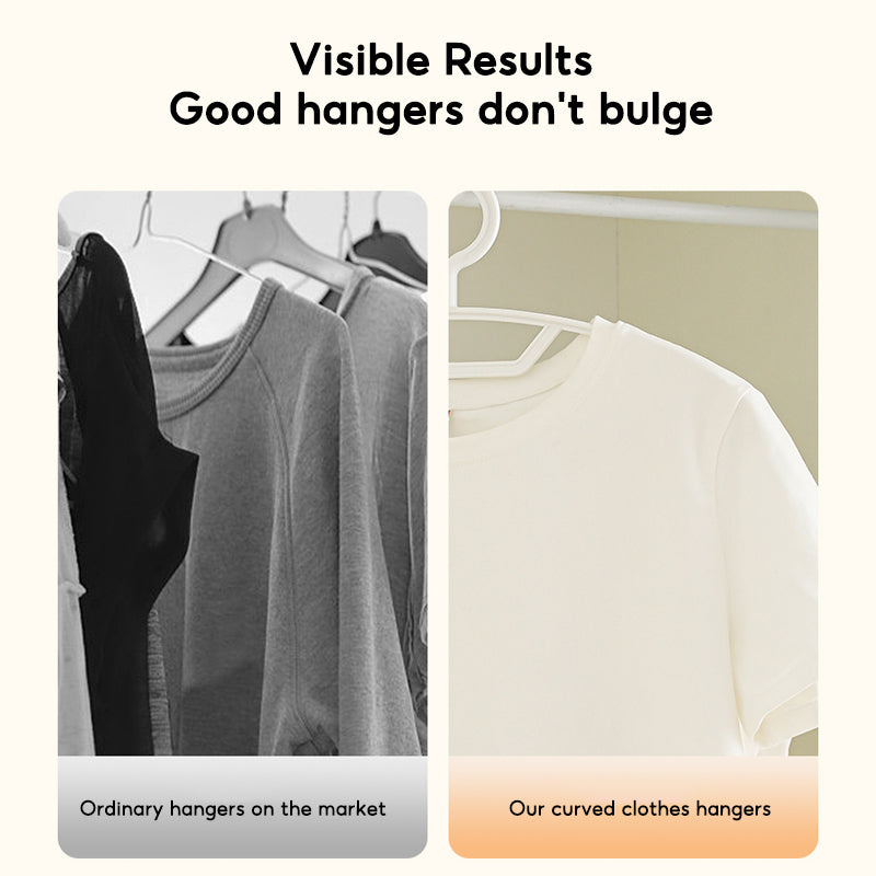 BOSHUO Wide Shoulder Seamless Drying Hangers / Plastic Anti-Slip Multifunctional Household Clothes Support Wet or Dry Use Outdoor Indoor 10 pieces