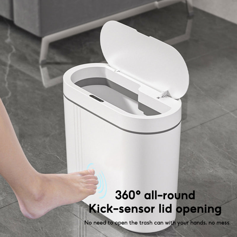 BOSHUO Fully Automatic Induction Trash Can Household Living Room Bedroom Bathroom Gap Smart Trash Can