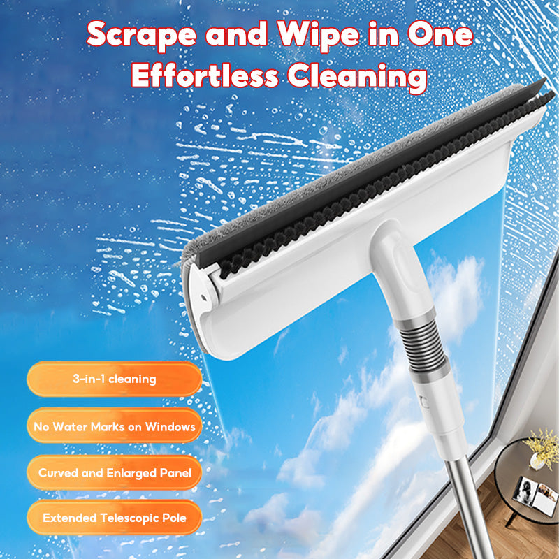 BOSHUO Multifunctional Window Cleaner  Wiper Long Handle Brush Car Wash Home Cleaning Tools Glass Cleaner Wiper Long Handle Cleaning Brush