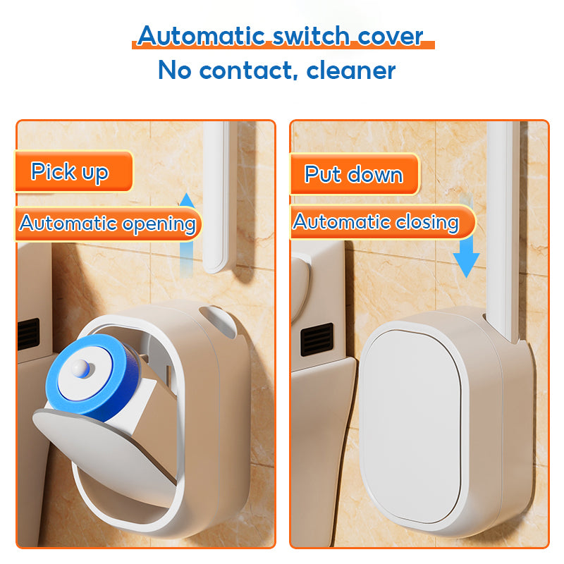 BOSHUO Wall-Mounted Disposable Toilet Brush, No-Dead Corner Cleaning Brush Toilet Cleaning Brush Toilet Cleaning Tools 30 Replacement Heads