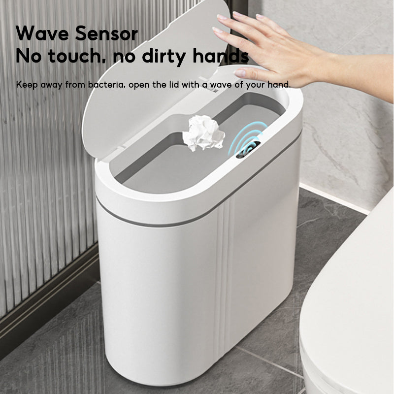 BOSHUO Fully Automatic Induction Trash Can Household Living Room Bedroom Bathroom Gap Smart Trash Can