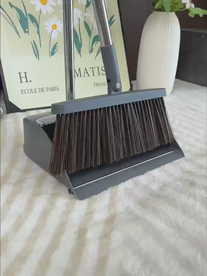 BOSHUO 2026 New Household  Sweeping Artifact Does Not Stick To Hair Lazy Broom Garbage Shovel Broom Dustpan Set-B style